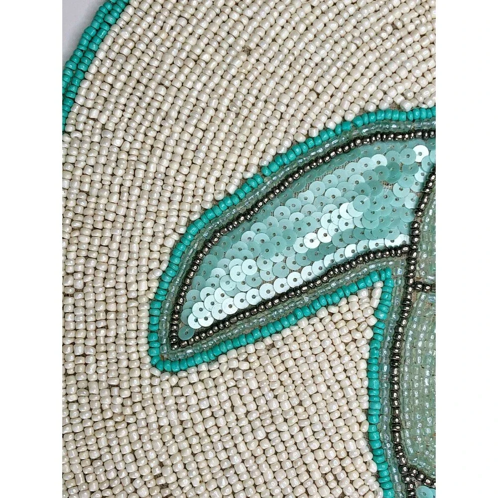 Sea Turtle Beaded Placemats Charger Set Of 4 Summer Beach House Nautical 14